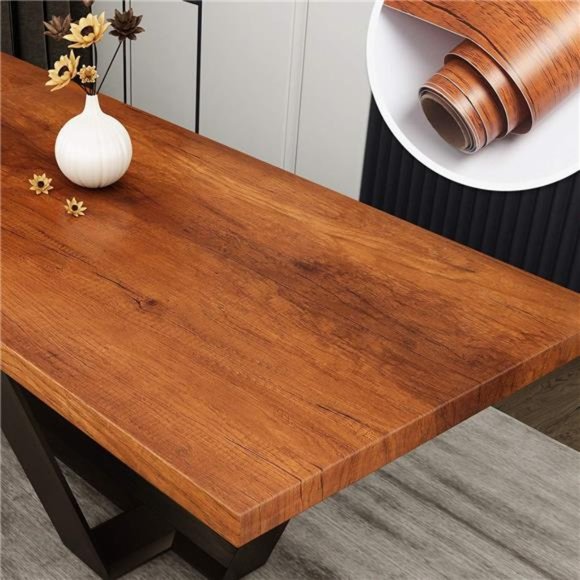 24"x118" Brown Wood Contact Paper Peel and StickWaterproof Wood Wallpaper
